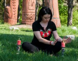 Mystic looks to the spirit world during card readings